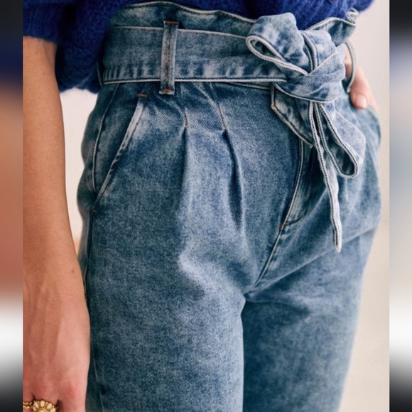 Sezane Denim - Sezane Austin Trouser Jeans Slouchy High Rise Paperbag Style, size 4